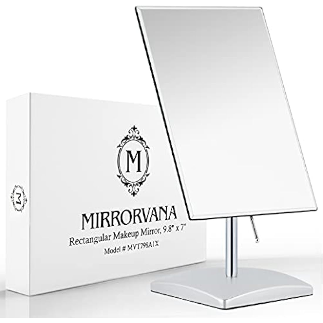 Large Free Standing Mirror for Bathroom Countertop, Dressing Table, Desk and Bedroom Vanity - True Frameless Face Mirror For Makeup and Shaving - 25 x 18cm