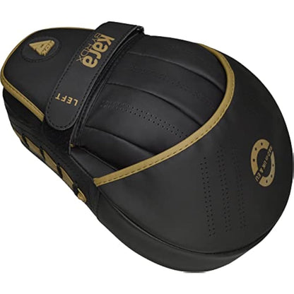 RDX Boxing Pads Curved Focus Mitts, Maya Hide Leather KARA Hook and jab Training Pads, Adjustable Strap Ventilated, MMA Muay Thai Kickboxing Coaching Martial Arts Punching Hand Target Strike Shield