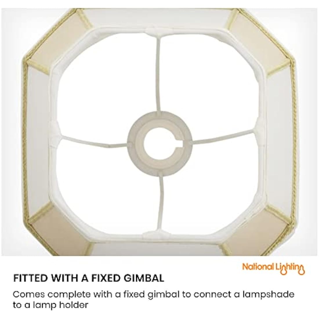 National Lighting Decorative Tapered Table/Floor Lampshade - 22-Inch Empire Drum Lamp Light Shade in Cream Fabric - 40W E14/B22 Candle Incandescent or LED (Not Included)