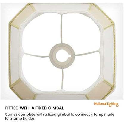 National Lighting Decorative Tapered Table/Floor Lampshade - 22-Inch Empire Drum Lamp Light Shade in Cream Fabric - 40W E14/B22 Candle Incandescent or LED (Not Included)