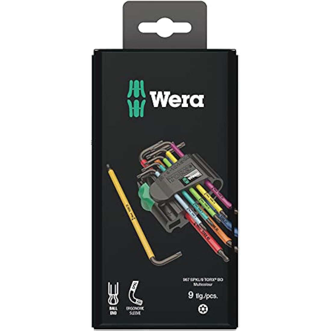 Wera 967SPKL/9BO Multicolour TX-key set, TX8 - TX40, 9pc, 05073599001