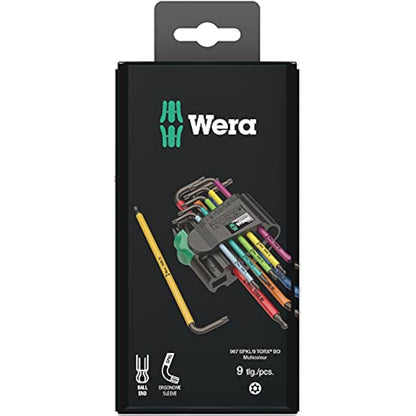 Wera 967SPKL/9BO Multicolour TX-key set, TX8 - TX40, 9pc, 05073599001