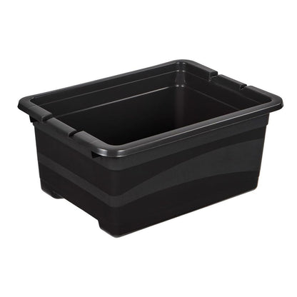 Keeeper Transport Box with Lid, Extra Strong, Sliding Closure, 39.5x29.5x17.5 cm, 12 Litre, Eckhart, Graphite Grey
