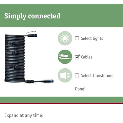 Paulmann 93930 Outdoor Plug & Shine Cable IP68 10m 1 in-5 Out 2x1,5mm² Black Plastic, 1000 x 1.5 x 1.5 cm