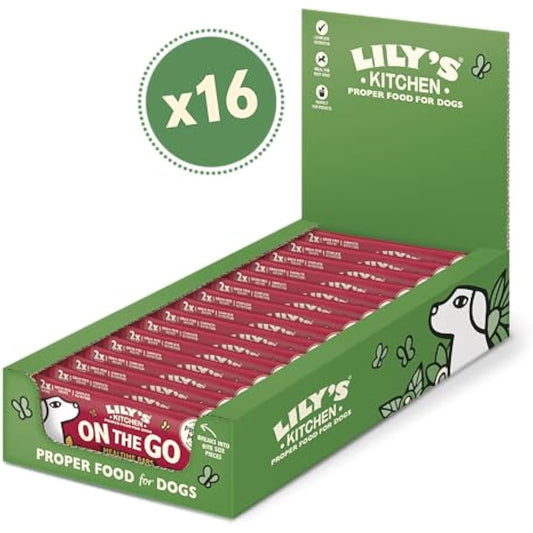 Lily's Kitchen Made with Natural Ingredients Beef On the Go Bars for Dogs 16 x 40g