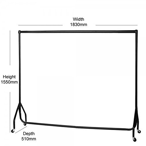 The Shopfitting Shop Heavy Duty Clothes Rail Garment Rail 6ft Long x 5ft High Metal Storage Hanging Rack