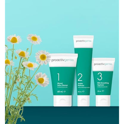 Proactiv Gentle 30 Day Facial Cleanser 3-Step Routine, 1 x Mineral Sulfur Cleanser 60 ml, 1 x Azelaic Pore Perfector 30 ml, 1 x BHA Smoothing Hydrator 30 ml (Pack of 1)