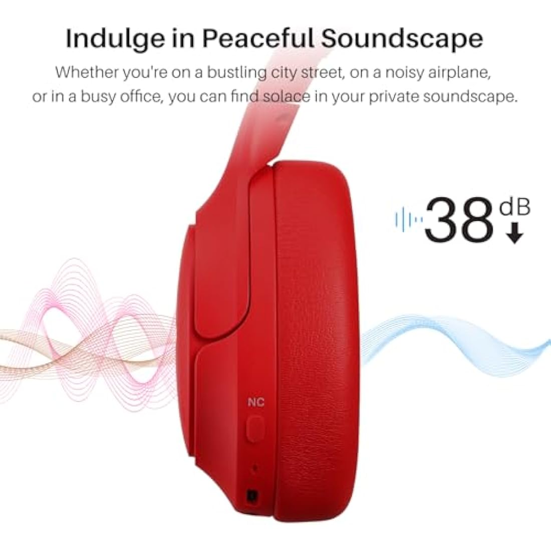 TOZO HT2 Hybrid Active Noise Cancelling Wireless Headphones, 60H Playtime Lossless Audio Over Ear Bluetooth Headphones, Hi-Res Audio Deep Bass Foldable Lightweight Headset for Workout