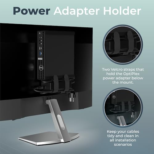 HumanCentric Mount Compatible with Dell OptiPlex Micro Form Factor Case, VESA, Under Desk and Wall Mount Fits MFF 3040, 3046, 3050, 3060, 3070, 3080, 5050, 5060, 5070, 7040, 7050, 7060, 7070, More