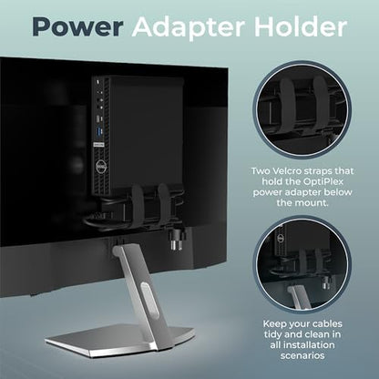 HumanCentric Mount Compatible with Dell OptiPlex Micro Form Factor Case, VESA, Under Desk and Wall Mount Fits MFF 3040, 3046, 3050, 3060, 3070, 3080, 5050, 5060, 5070, 7040, 7050, 7060, 7070, More