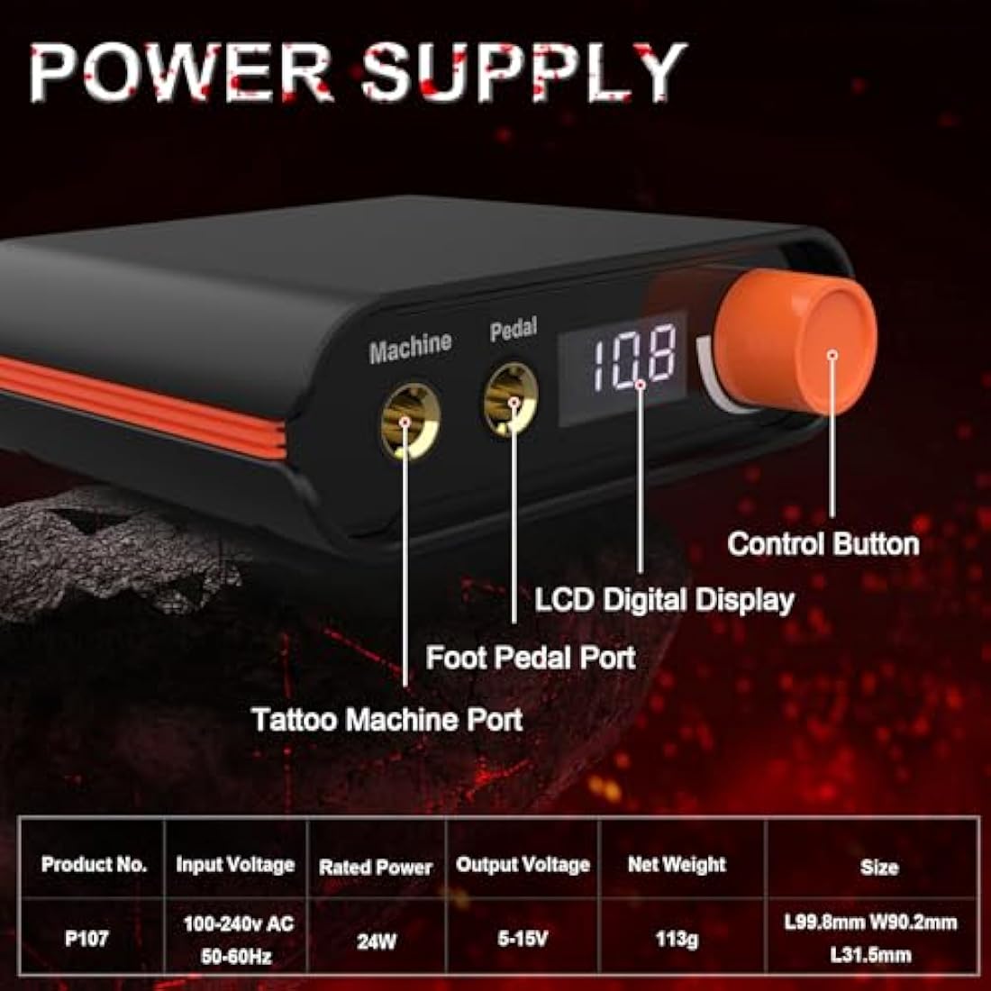 STIGMA Rotary Tattoo Machine Kit with 20pcs Cartridges Needles, Digital Display, Power Supply, Plastic Box for Beginners and Artists