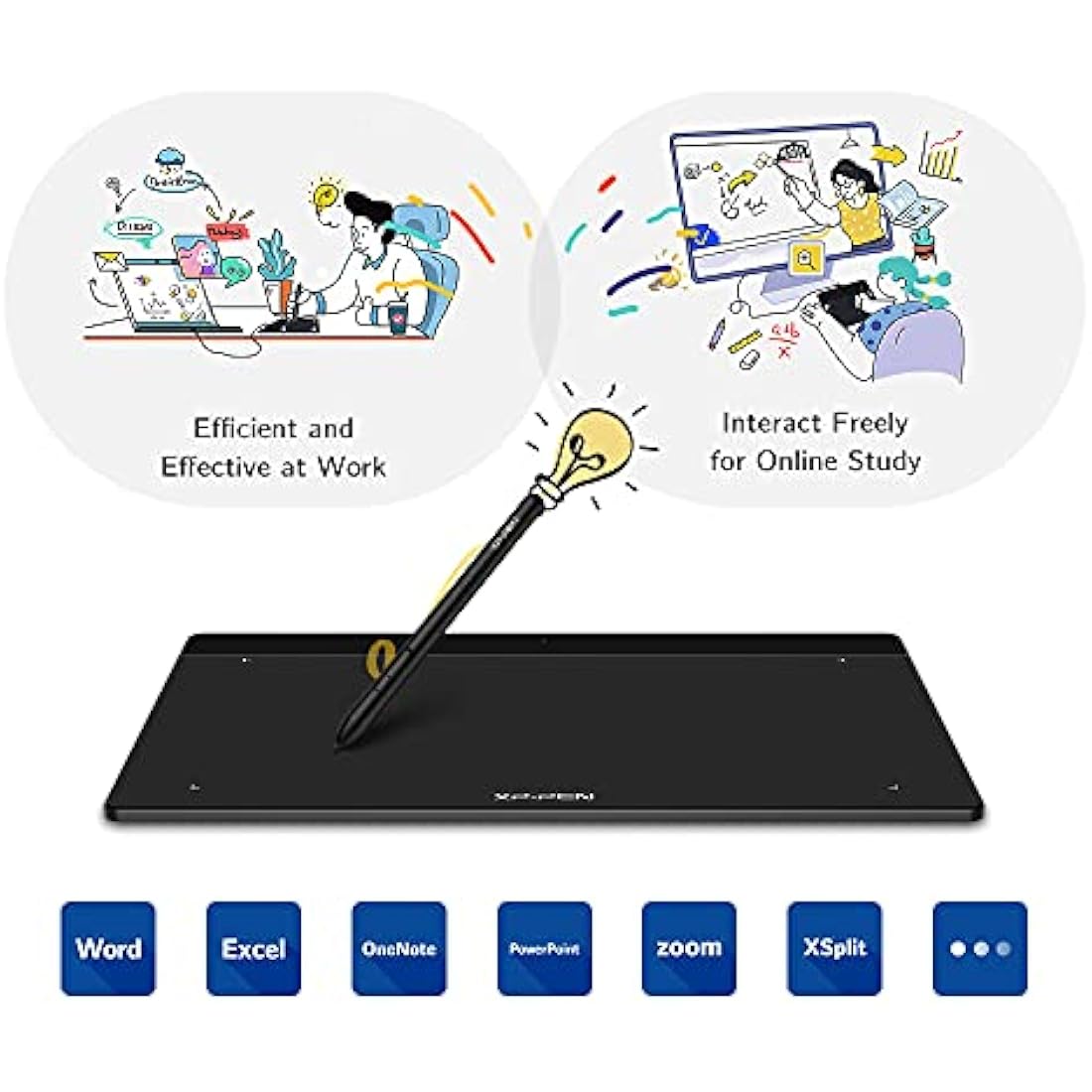 XP-PEN Deco Fun S 8192 Levels Passive Stylus Graphic Tablet with 60° Tilt, 6 x 4 Inch Drawing Tablet for Remote Learning or Playing OSU – Classic Black
