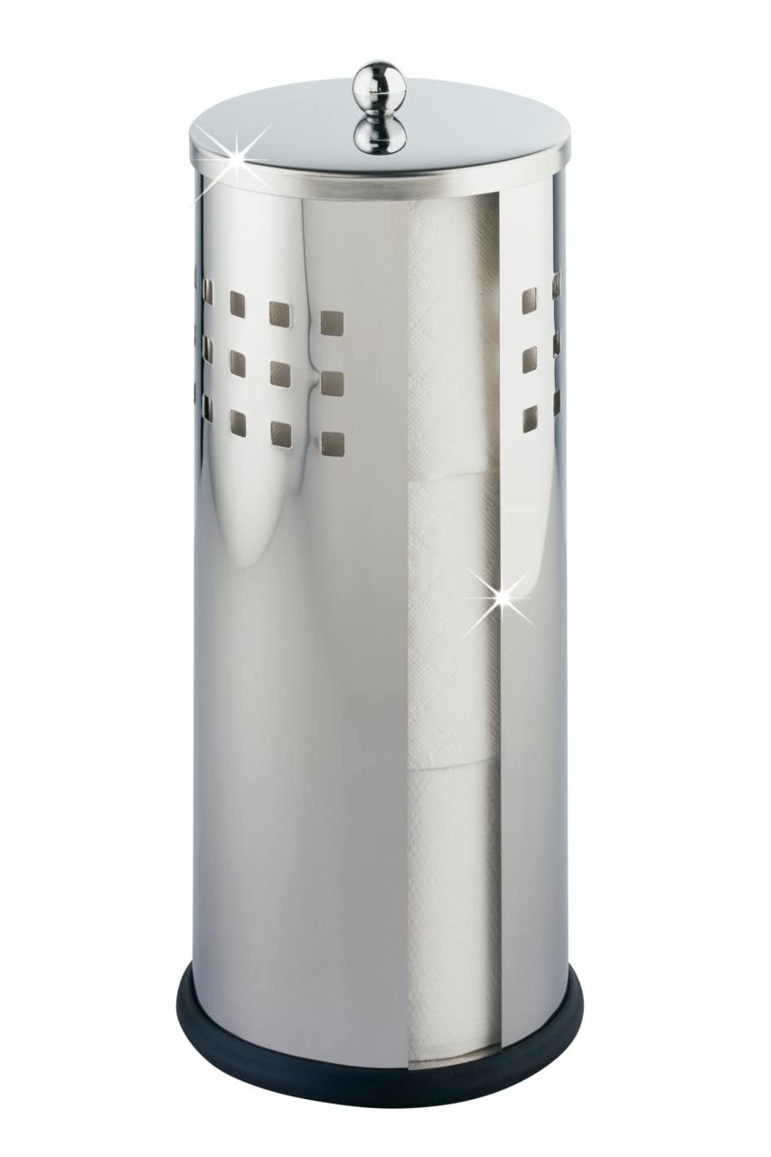 Wenko 16637100 Spare Toilet roll Holder Ancona Shiny, Metal Stainless Steel, 13 x 34 x 13 cm, Shiny