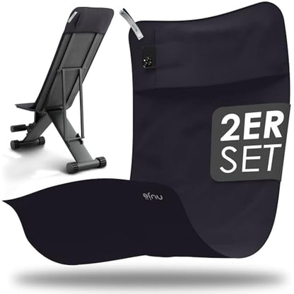nujë Fitness Towel with Pocket Microfiber 2-Piece Set | WITH GIFT PACKAGING| Fitness Towels| Extra Large & with Flap | Sports Towels | Gym Towel Set