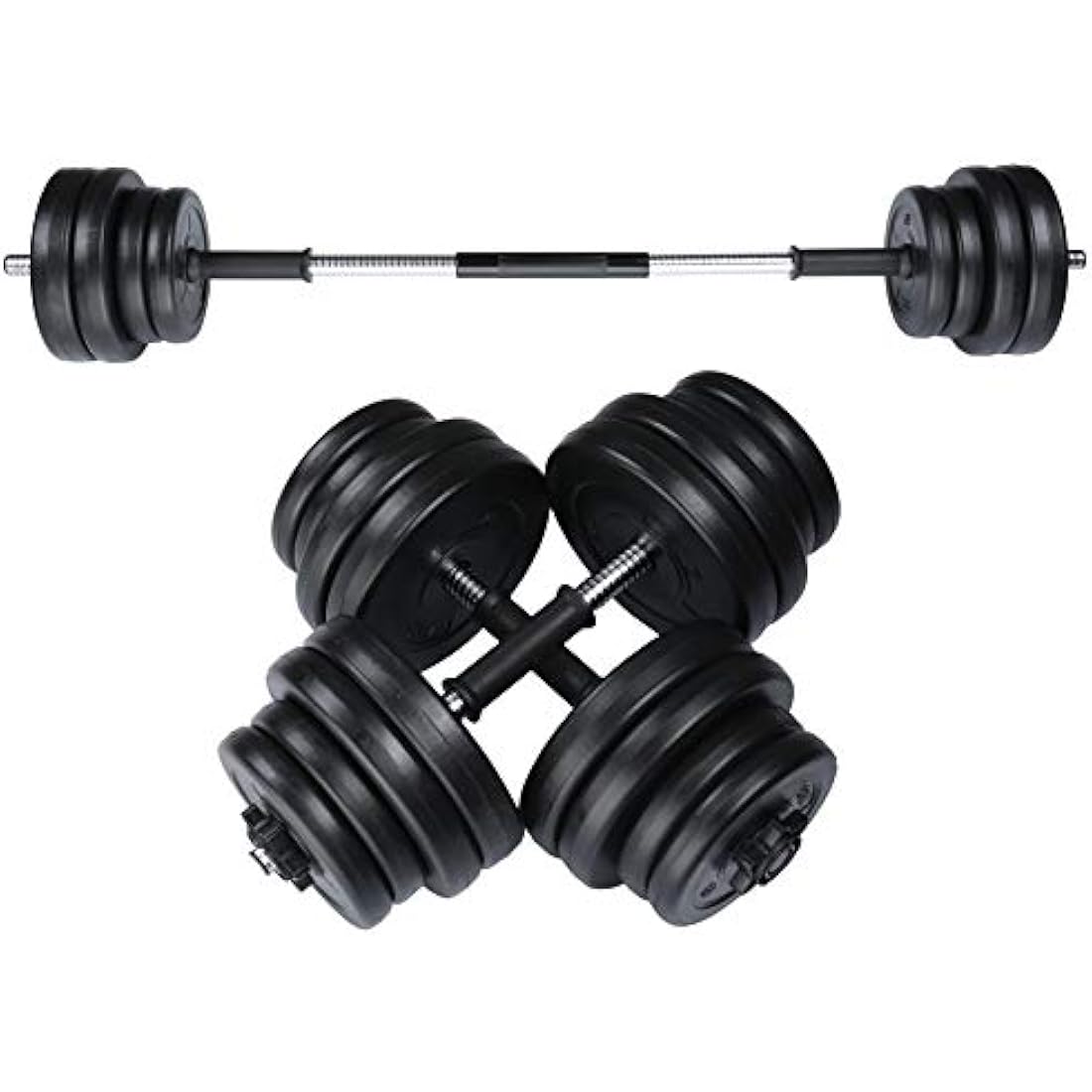RIP X 30kg Adjustable Dumbbell Barbell Weight Set in Chrome with Bar Joiner Included
