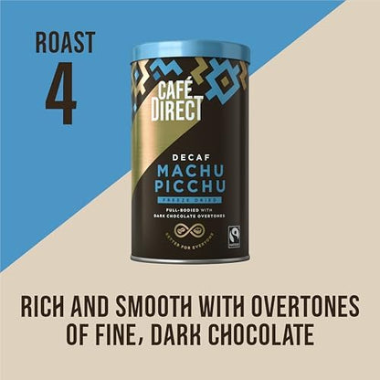 Cafédirect Fairtrade Freeze Dried Instant Machu Picchu Decaf Coffee, 100g, (Pack of 6)