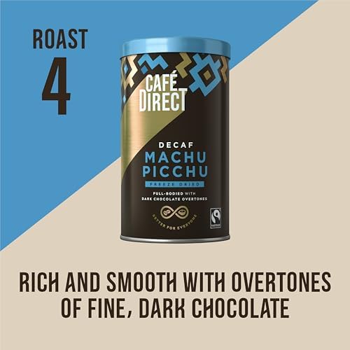 Cafédirect Fairtrade Freeze Dried Instant Machu Picchu Decaf Coffee, 100g, (Pack of 6)