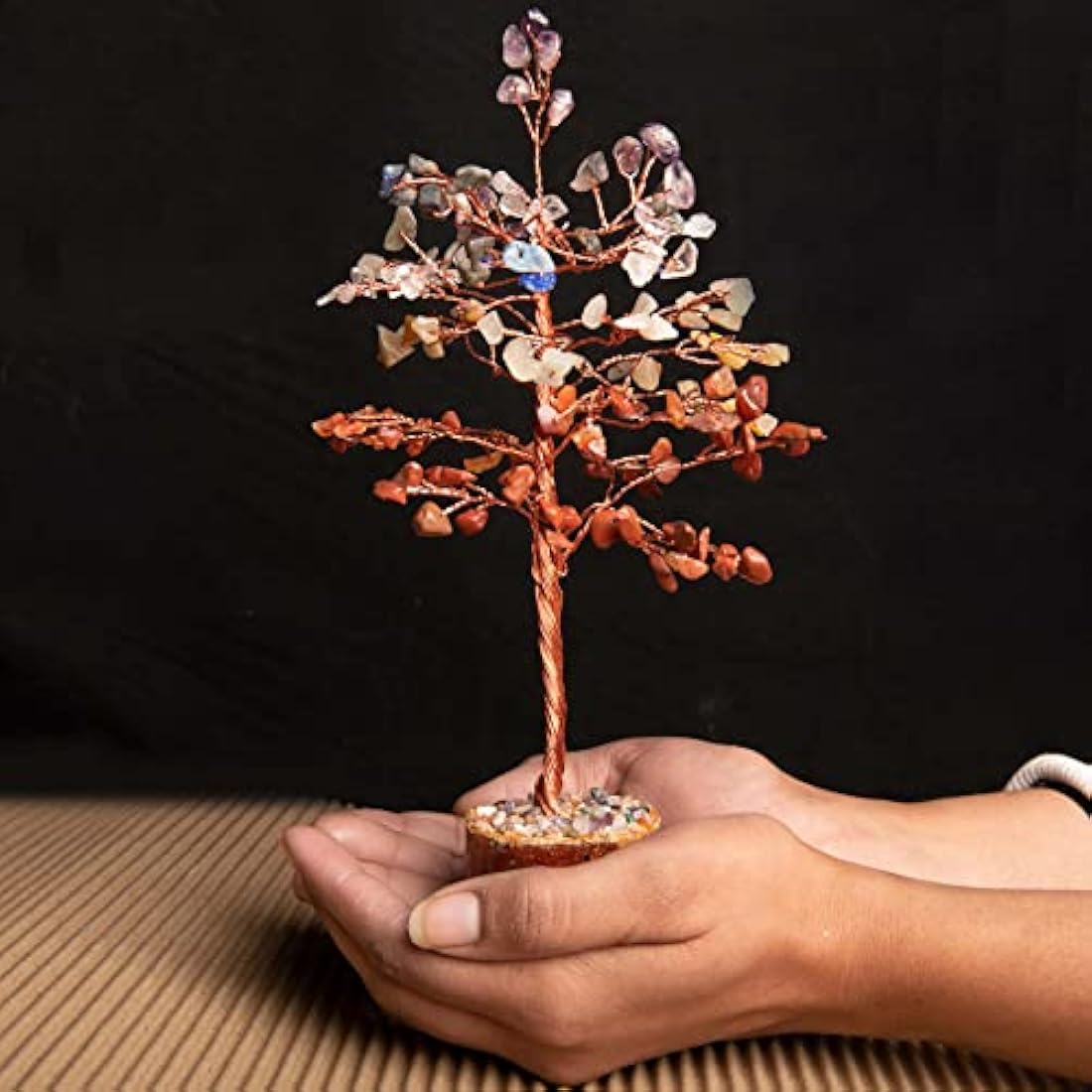 WC Crystal Tree of Life - 7 Chakra Crystals and Gemstones - Healing Crystal Ornaments - Money Tree - Feng Shui Meditation Gifts - Spiritual Decor