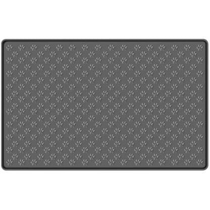 MOACC Dog Food Mat, Silicone Pet Feeding Mat, Non Slip & Waterproof Bowl Mat for Dog and Cat, 47 x 30 cm, Grey Paw Pattern