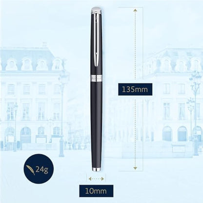 Waterman Hémisphère Fountain Pen | Matt Black with palladium trim | Medium Nib | Blue Ink | Gift Box