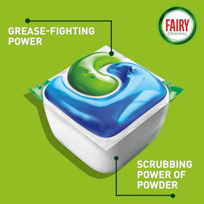 Fairy All-In-1 Original Dishwasher Tablets Bulk 70 Tablets, Effective Even On Dried-On Grease