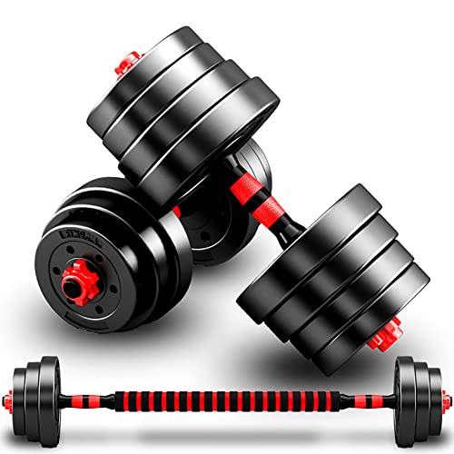 BCBIG Adjustable Dumbbells Weights Set pair Home Gym Fitness for Men/Women Barbell Set 2-in-1 with connector Strength Training Fitness 10KG(5KG*2)