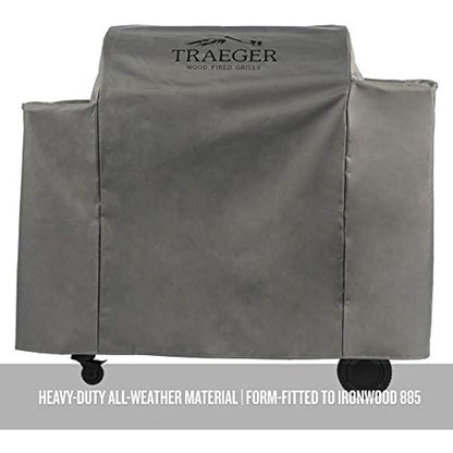 Traeger Pellet Grills BAC513 Ironwood 885 Full Length Grill Cover, Gray