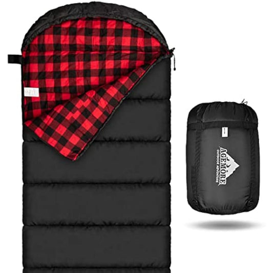 Mcota Cotton Flannel Sleeping Bag for Adults, 100% Cotton Lining Sleeping Bag for Camping, Hiking, Backpacking Travel, Lightweight & Portable,3-4 Season Warm Weather Use
