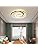 minifair Modern LED Ceiling Light 36W 50cm with Remote Control Geometry Round Black and White Dimmable Flush Mount for Living Room Bedroom Kitchen