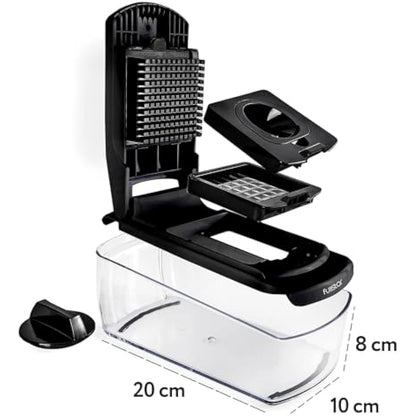 Vegetable Chopper Vegetable Cutter - Veggie Onion Salad Food Chopper Manual - Potato Chipper - Veg Chopper and Dicer - Kitchen Tools & Gadgets (4-in-1 Black)