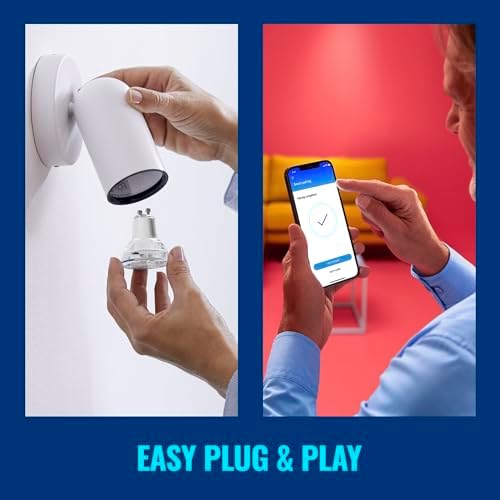 WiZ GU10 Smart LED Glass Bulb, Smart LED Connected WiFi Works with Alexa, Google Assistant & HomeKit, Wi-Fi/Bluetooth,Dynamic Scenes on App Including Relax Mode Bedroom, 3 Pack, 50W