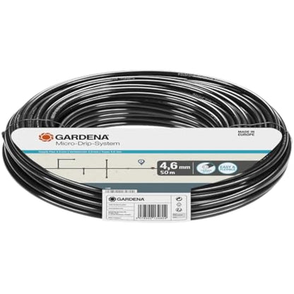 Gardena Micro-Drip System Supply Pipe: Flexible supply pipe, 4.6 mm (3/16"), can be laid above or below ground, UV-stabilised, 50 m (1348-20) Estándar 1348-20