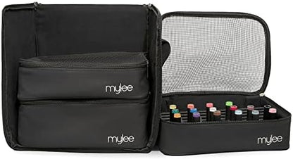 MYLEE Gel Polish Carry Case – Nail Polish Storage Organiser, Holds 84 Nail Polish Bottles, 3X Removable Trays, Travel Friendly Bag, Nail Technician Case, Foam Insert, Professional & Home Use