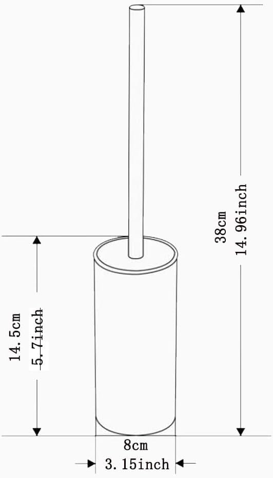 Stainless Steel Toilet Brush and Holder, floor standing, long handle,Heavy Duty Cleaner for Bathroom, Black