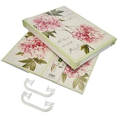 LAVATELLI Collection Midi Peony, Decorative, Cardboard lids and Handles, Clothes, Toy Box Baskets, Teddy Storage, Medium, Peonies