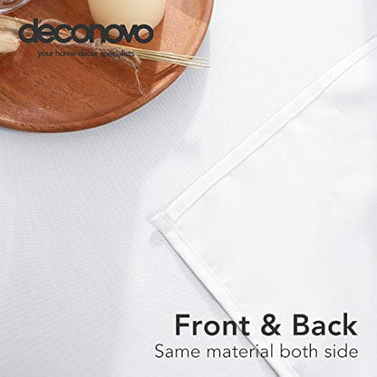 Deconovo Christmas Decorations Home Decorative Oxford Wipeable Tablecloth Rectangle Water Resistant Tablecloth for Coffee Tables 130x220cm(51x87in) White