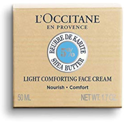 L'OCCITANE Shea Light Comforting Face Cream 50ml | Enriched with Shea Butter | Vegan & 98% Readily Biodegradable | Luxury & Clean Beauty Skin Care for All Skin Types