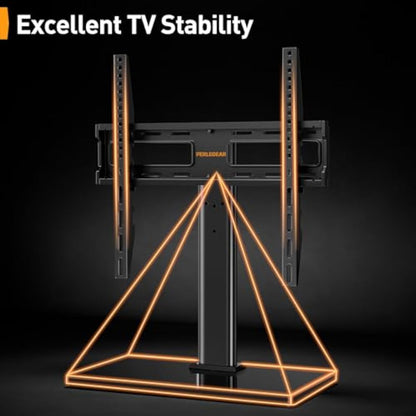 Universal Swivel TV Stand - Table Top TV Stand for 32-60 inch LCD LED TVs - Height Adjustable TV Base Stand with Tempered Glass Base & Wire Management, Holds 40 KG & Max.VESA 400x400mm