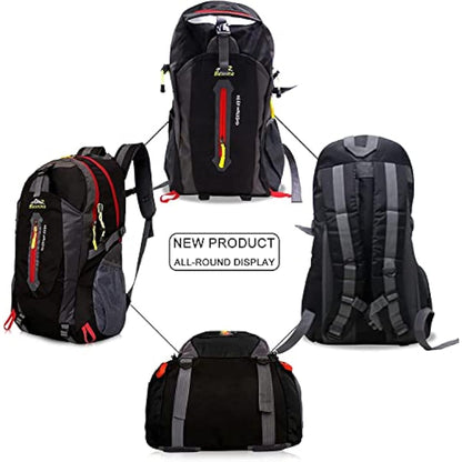 Besrina 40L Lightweight Hiking Backpack, Multi-functional Water-resistant Casual Camping Trekking Rucksack for Cycling Travel Climbing Mountaineer Outdoor Sport