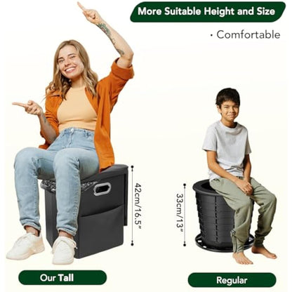 E EASTSTORM Outdoor Camping Toilet, 16.5in(H) Portable Toilet, Travel Toilet, Campervan Toilet, Camping Loo, Folding Toilet for Tent, Caravan, Festivals
