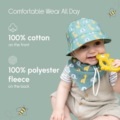 Ziggle - Bandana Dribble Bibs - Cotton Front Baby Bibs Newborn to 24 Months - Newborn Baby Gifts - Bibs For Comfortable Kids