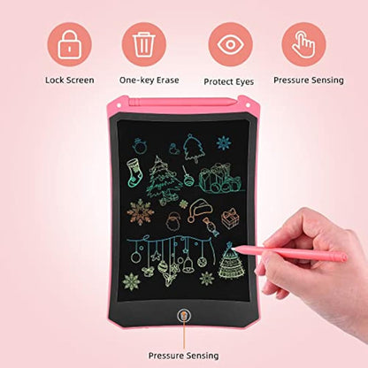PINKCAT 2 Pack LCD Writing Tablet 8.5inch - Colorful Screen Doodle Scribbler Pad Drawing Board Learning Educational Toys - Gift for Kids 3-6 7 8 9 Years Old Girl Boy (Blue+Pink)