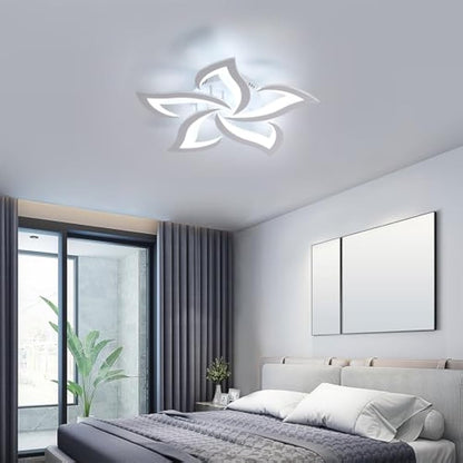 Riserva LED Ceiling Light, 60W Mordern Ceiling Lamp White, 6500K Cool White, Acrylic Petal Design Chandelier for Bedroom, Living Room, Dining Room, Kitchen, Φ60cm