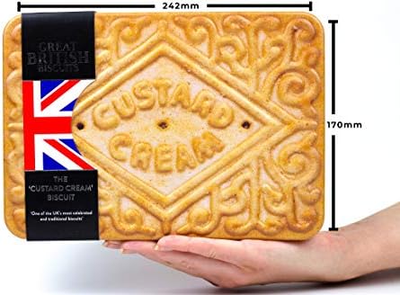 Giant Custard Cream Biscuits Gift Set - Novelty Biscuit Tin, Family Treat Box with Luxury Selection for Sharing - British Gifts, Thank You Teacher Biscuits Gift Ideas for Birthday Hamper Tins 450g