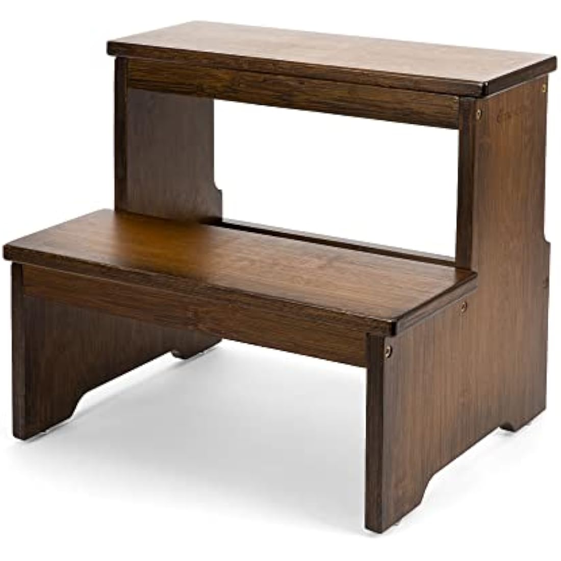 StrongTek Bamboo Two Step Stool for Adults and Kids, Bed Stepstool with Anti-Slip Bottom, Heavy Duty for Kitchen, Bathroom, Bedside Step Stool, Wooden Step Stairs 400 lbs Capacity