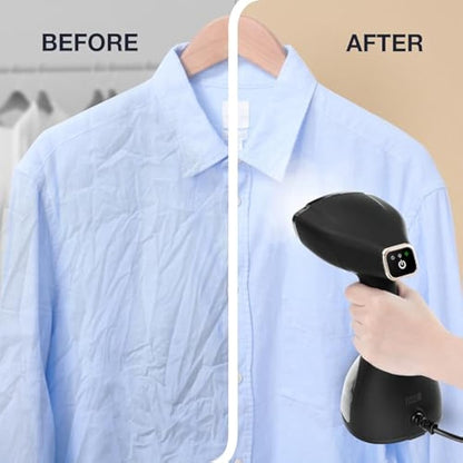LEBENLANG Handheld Clothes Steamer Iron - 1500W & 300ml I Incl. 2 Attachments & Ironing glove I Vertical Garment Steamer Clothing steam Hand Held Steamers for clothes I Portable for Shirt Curtain Suit