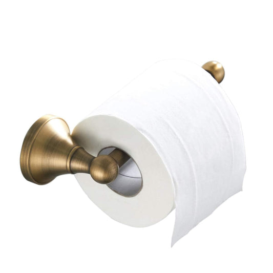 Flybath Toilet Roll Holder Without Cover Antique Brass Bathroom Paper Tissue Bar Wall Mounted, 20 cm / 7.87 inches, Brushed Brass