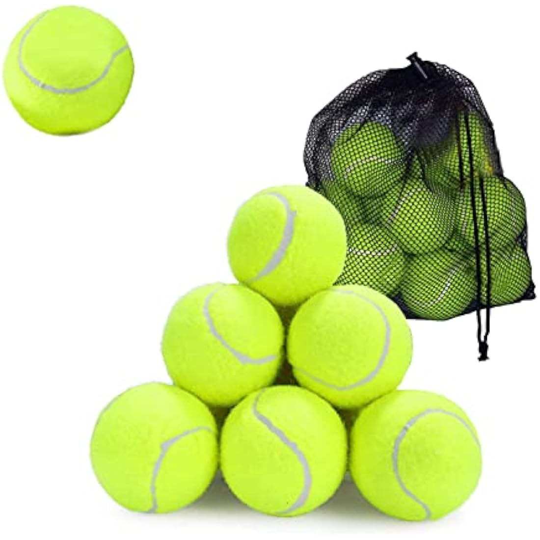 Knight Tennis Balls with Mesh Carrying Bag Pack of 12 & 24|Pressureless,All Court Types |Sports |Dog, Pet Exercise Practice |Throwing Machine |Tennis |Cricket Ball |Soft Tennis