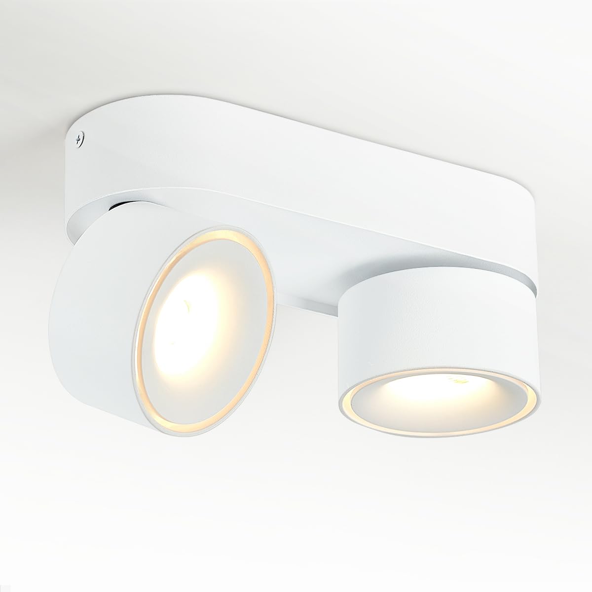Budbuddy 2x12W LED Ceiling Spotlamps Orientable Swivel Spotlights White Surface Mounted Downlight Modern Indoor Ceiling Lights for Corridor Living