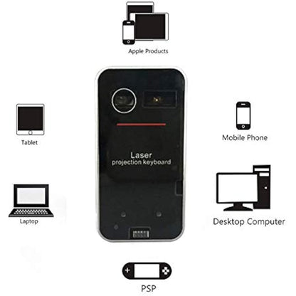Laser Projection Bluetooth Virtual Keyboard & Mouse for iPhone, Ipad, Smartphone and Tablets